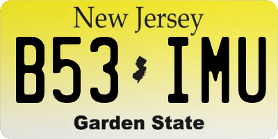 NJ license plate B53IMU