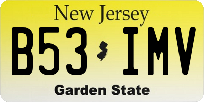 NJ license plate B53IMV