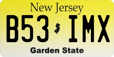 NJ license plate B53IMX