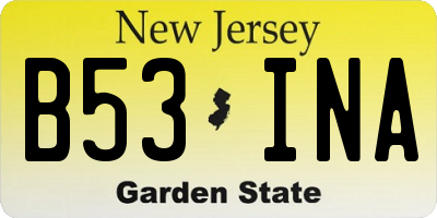 NJ license plate B53INA
