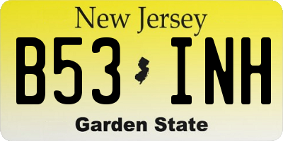 NJ license plate B53INH