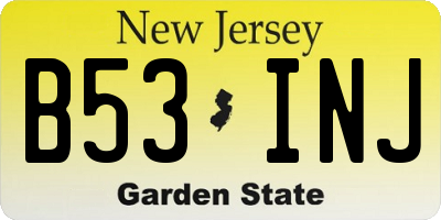 NJ license plate B53INJ