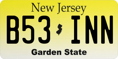 NJ license plate B53INN