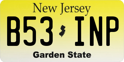 NJ license plate B53INP