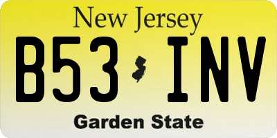 NJ license plate B53INV