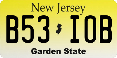 NJ license plate B53IOB