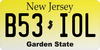 NJ license plate B53IOL