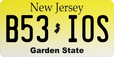 NJ license plate B53IOS