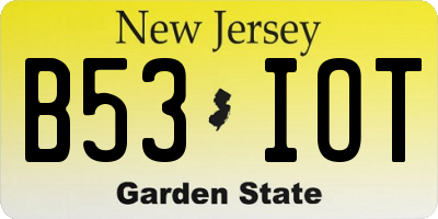 NJ license plate B53IOT