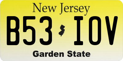 NJ license plate B53IOV