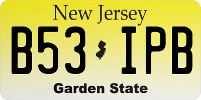 NJ license plate B53IPB
