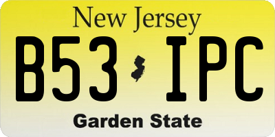 NJ license plate B53IPC
