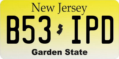NJ license plate B53IPD