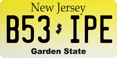 NJ license plate B53IPE