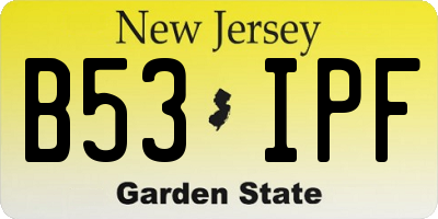 NJ license plate B53IPF