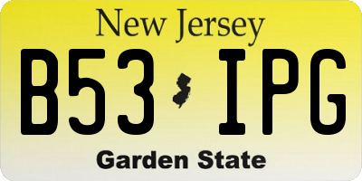 NJ license plate B53IPG