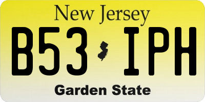 NJ license plate B53IPH