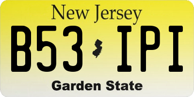 NJ license plate B53IPI