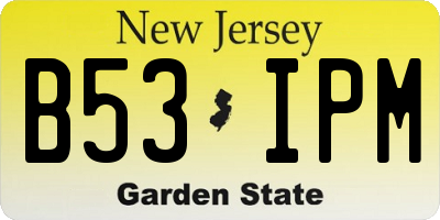 NJ license plate B53IPM