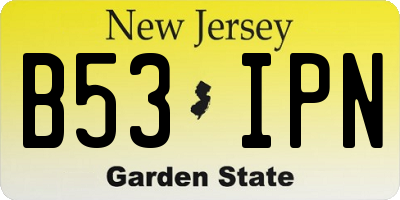 NJ license plate B53IPN