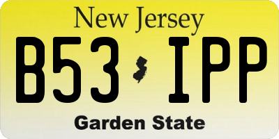 NJ license plate B53IPP