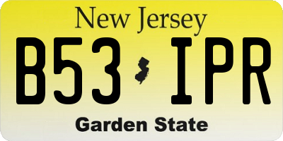 NJ license plate B53IPR