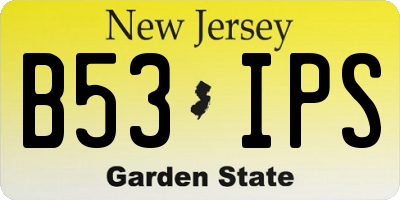 NJ license plate B53IPS
