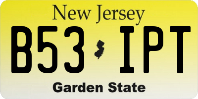 NJ license plate B53IPT