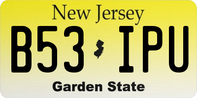 NJ license plate B53IPU