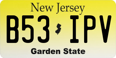 NJ license plate B53IPV