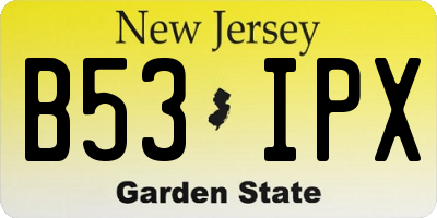 NJ license plate B53IPX