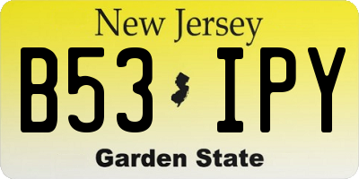 NJ license plate B53IPY