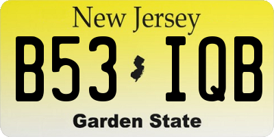 NJ license plate B53IQB