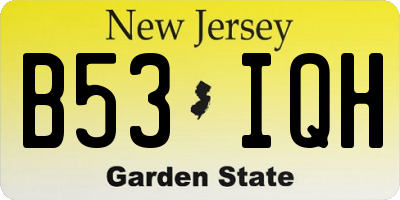 NJ license plate B53IQH