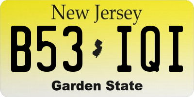 NJ license plate B53IQI