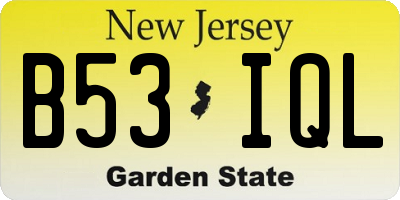 NJ license plate B53IQL