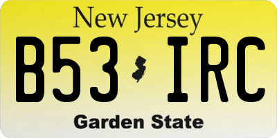 NJ license plate B53IRC