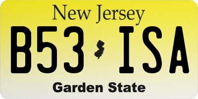 NJ license plate B53ISA