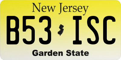 NJ license plate B53ISC