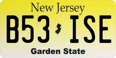 NJ license plate B53ISE