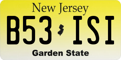 NJ license plate B53ISI