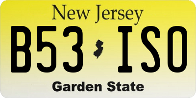 NJ license plate B53ISO