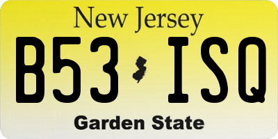 NJ license plate B53ISQ