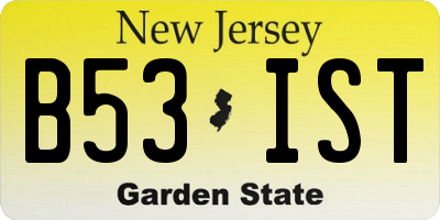 NJ license plate B53IST
