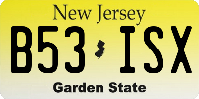 NJ license plate B53ISX