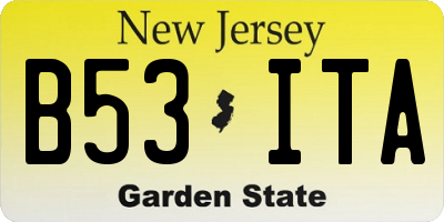 NJ license plate B53ITA