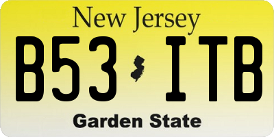 NJ license plate B53ITB