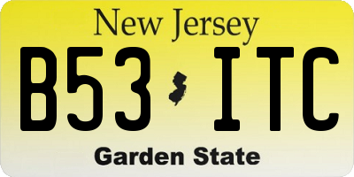 NJ license plate B53ITC