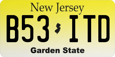 NJ license plate B53ITD