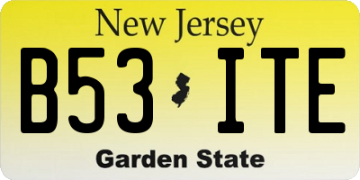NJ license plate B53ITE